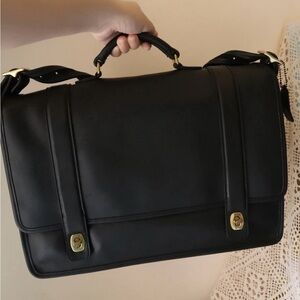 Coach Black Leather Briefcase